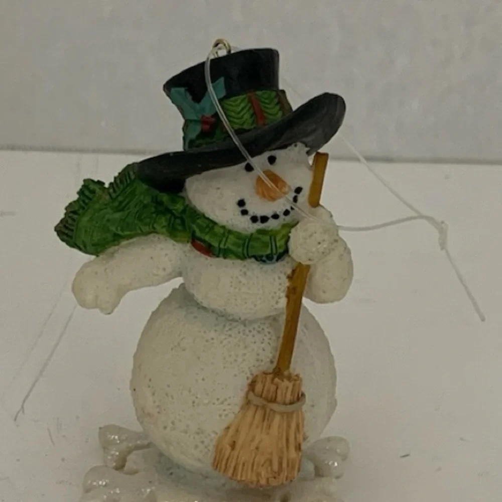 NWT Department 56 Snowman Ornament Top Hat Broom Vintage Classic Holiday Gift